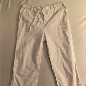 White Trousers for Kids w/ Pockets & Drawstring